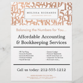 Beruflich Luxe Rose Gold Numbers Accountant Flyer