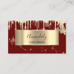 Beruflich Luxury Gold Royal Marble Burgund Tropfen Visitenkarte
