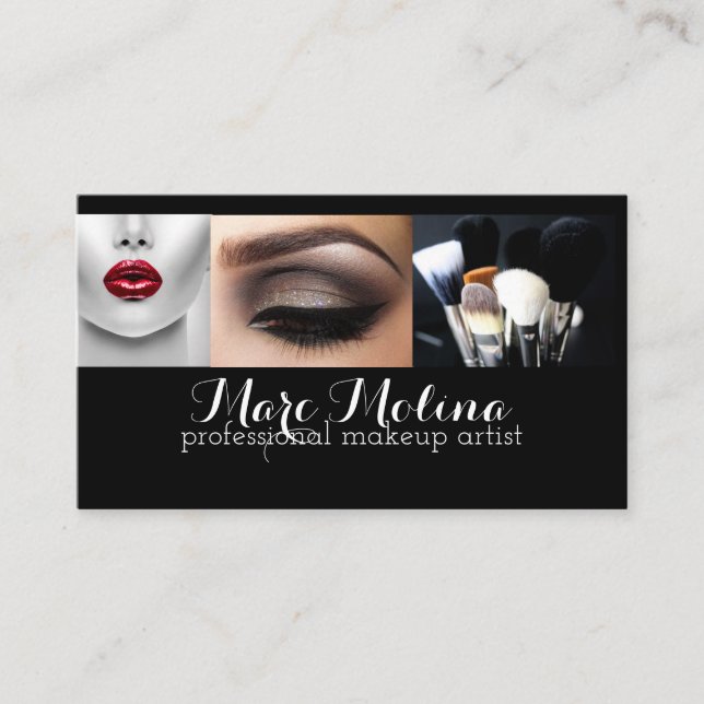 Beruflich Makeup Artist Business Card Visitenkarte (Vorderseite)