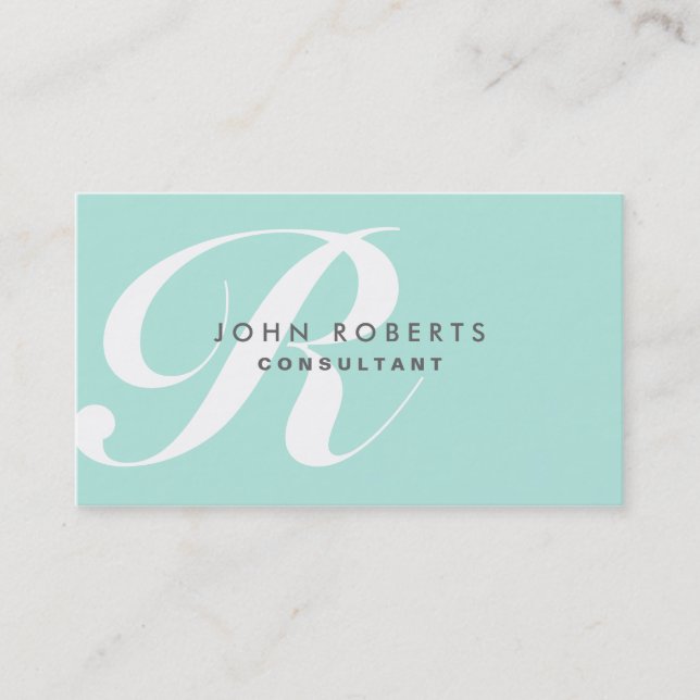 Beruflich Makeup Artist Elegantes Monogramm Blau Visitenkarte (Vorderseite)