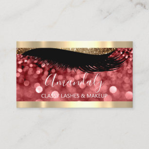 Beruflich Makeup Artist Eyelash Burgund Rot Visitenkarte