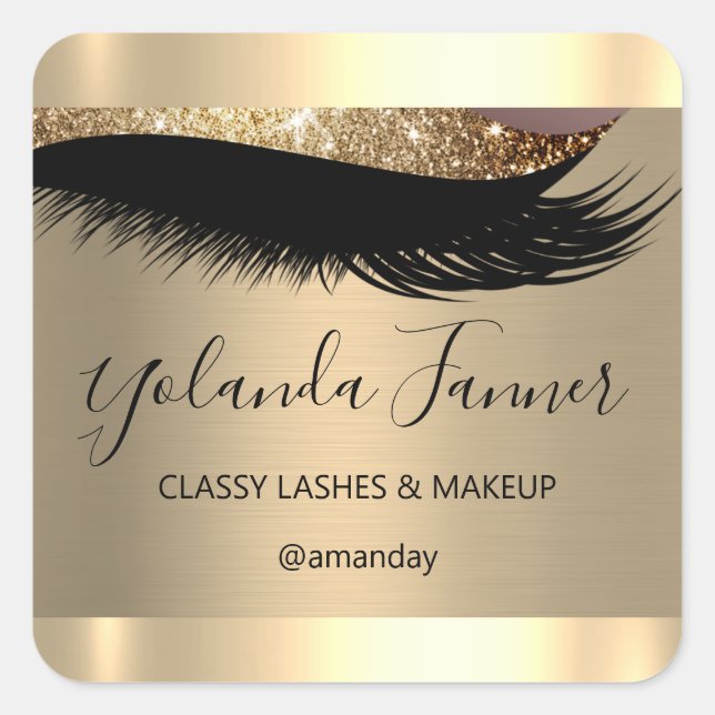 Beruflich Makeup Artist Eyelash Einzigartiges Sepi Quadratischer Aufkleber (Vorderseite)