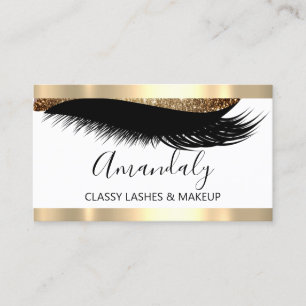 Beruflich Makeup Artist Eyelash Gold White VIP Visitenkarte