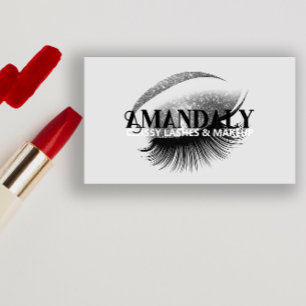 Beruflich Makeup Artist Eyelash QR LOGO Grau Visitenkarte