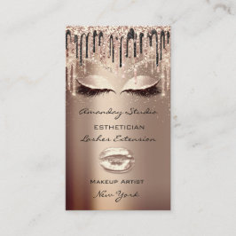 Beruflich Makeup Artist Eyelashes Rose Gold Visitenkarte