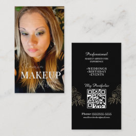 Beruflich Makeup Artist Foto Card QR Code Visitenkarte