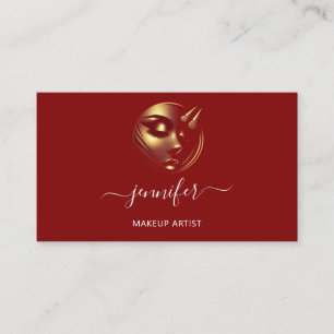 Beruflich Makeup Artist Lashes Logo QR Code Rot Visitenkarte