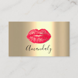 Beruflich Makeup Artist Lipps Red Lux Gold Visitenkarte