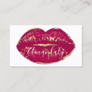 Beruflich Makeup Artist Lippt Rotes Gold Visitenkarte