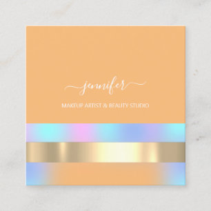 Beruflich Makeup Artist Spring Blue PEACH Quadratische Visitenkarte