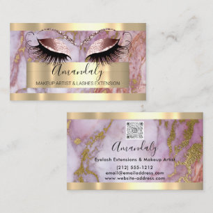Beruflich Makeup Eyelash Extension Marble QR Visitenkarte
