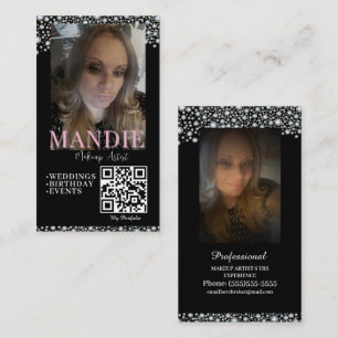 Beruflich Makeup Hair Lash Foto Card QR Code Visitenkarte