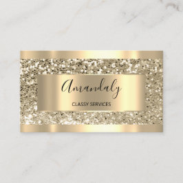 Beruflich Makeup Holograph Gold Glitzer Gerahmt Visitenkarte