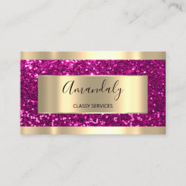 Beruflich Makeup Holograph Pink Gold Glitzer Visitenkarte
