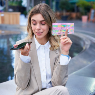 Beruflich-Makeup-Künstler-Logo-Holograph Lila Visitenkarte