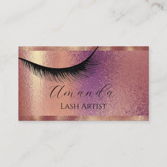 Beruflich Makeup Lash Artist Glitte Visitenkarte (Vorderseite)