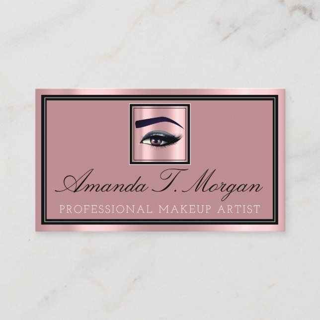 Beruflich Makeup Lash Extension Brow Blush Pink Visitenkarte (Vorderseite)