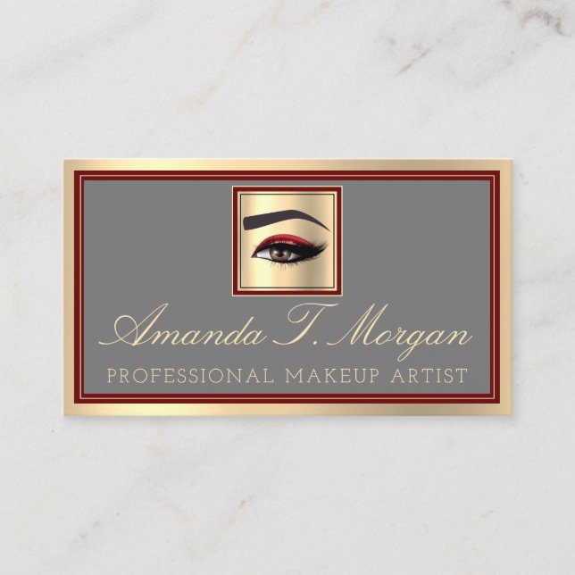 Beruflich Makeup Lash Extension Brow Elegant Visitenkarte (Vorderseite)