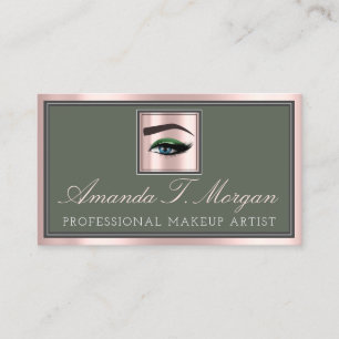 Beruflich Makeup Lash Extension BrowPink Green Visitenkarte