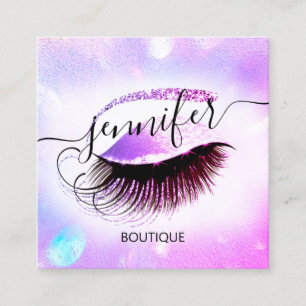 Beruflich Makeup Lash QR Code Holographische Tinte Quadratische Visitenkarte
