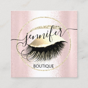 Beruflich Makeup Lash Shop QR Code Rose Gold Quadratische Visitenkarte