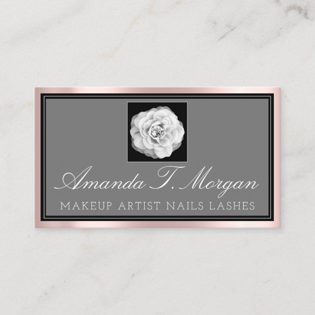 Beruflich Makeup Rose Termin rosa Visitenkarte (Vorderseite)