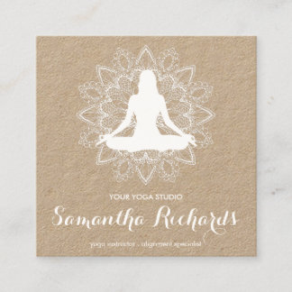 Beruflich Mandala Trendy Celestial White Kraft Quadratische Visitenkarte