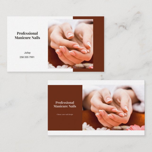 Beruflich Manicure Nail Beauty Salon Trendy Visitenkarte (Vorne/Hinten)