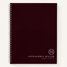 Beruflich-Minimal-Monogramm | Burgund & Grau