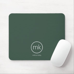 Beruflich-Minimal-Monogramm-Erstwaldgrün Mousepad