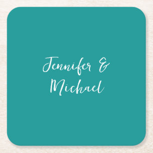 Beruflich-minimalistisch-blau Rechteckiger Pappuntersetzer