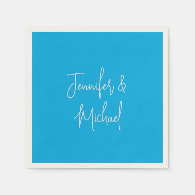 Beruflich-minimalistisch-blaue Kalligraphie Serviette (Vorderseite)