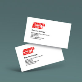 Beruflich-minimalistisch-modern-fett-weiß Visitenkarte