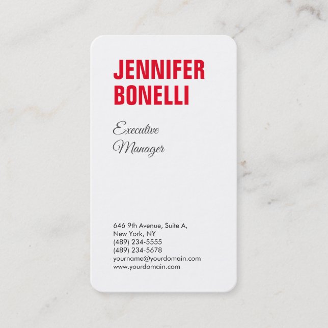 Beruflich-minimalistisch-modern-fett-weiß Visitenkarte (Vorderseite)