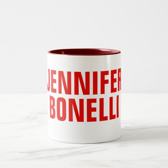 Beruflich-minimalistisch-modern-fett-weiß Zweifarbige Tasse (Mittel)