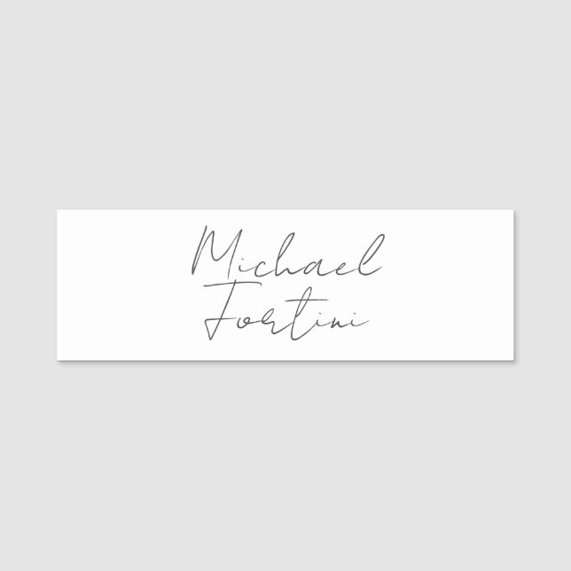 Beruflich-minimalistisch-modern-grau Namensschild (Vorderseite)