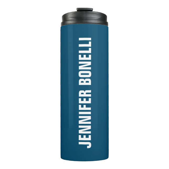 Beruflich minimalistisch-moderne Ozeanblau Thermosbecher (Vorderseite)