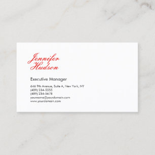 Beruflich-minimalistisch-moderne rote Kalligraphie Visitenkarte