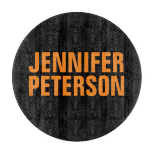 Beruflich-minimalistisch-moderner Orangenschwarz Schneidebrett