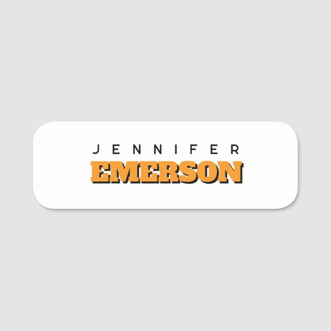 Beruflich minimalistisch modernes schlicht namensschild (Vorderseite)