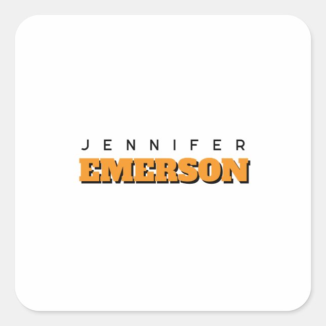 Beruflich minimalistisch modernes schlicht quadratischer aufkleber (Vorderseite)