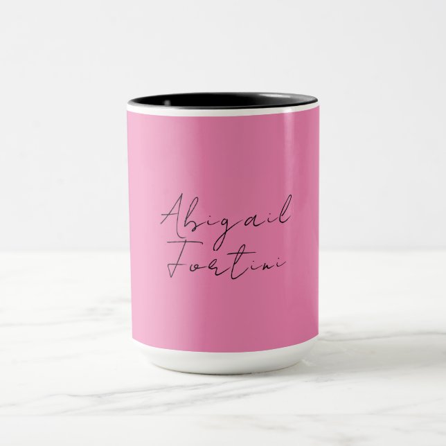 Beruflich-minimalistisch-rosa-modern heißt tasse (Zentrum)