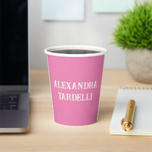 Beruflich-minimalistisch-rosa moderne Sitte schlic Pappbecher