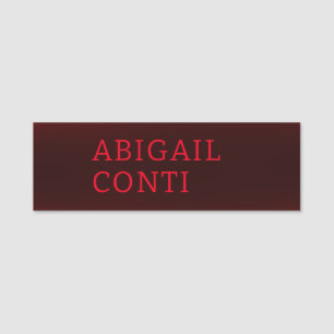Beruflich-minimalistisch-rot-braun modern namensschild