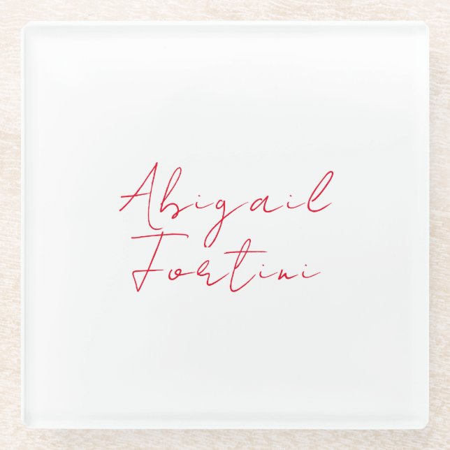 Beruflich-minimalistisch-rot-modern Glasuntersetzer (Vorderseite)