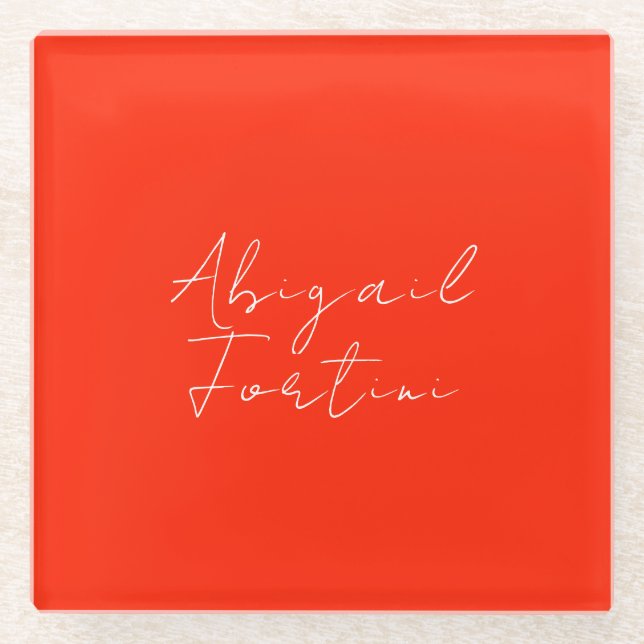 Beruflich-minimalistisch-rot-modern Glasuntersetzer (Vorderseite)