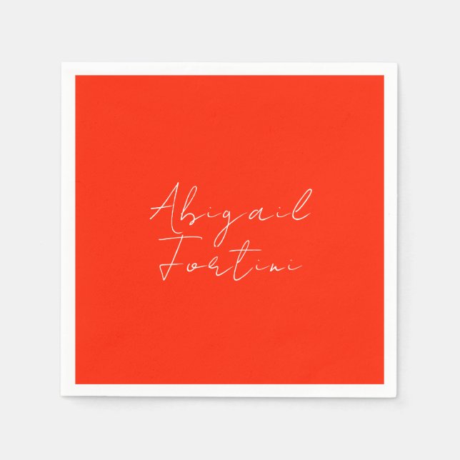 Beruflich-minimalistisch-rot-modern Serviette (Vorderseite)