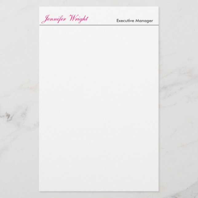 Beruflich-minimalistisch-schlicht-elegante Kalligr Briefpapier (Vorderseite)