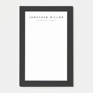 Beruflich Minimalistisch Schwarz/Weiß   Name Post-it Klebezettel
