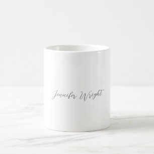 Beruflich minimalistische Handschrift grau weiß Kaffeetasse